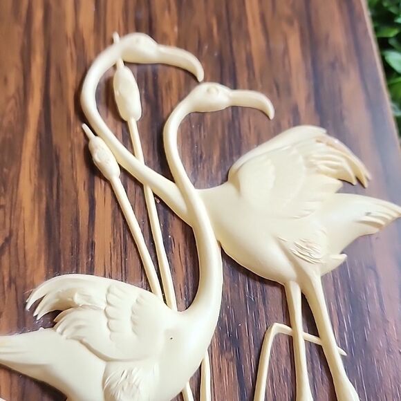 Vintage Trio Of Celluloid & Wood Panel Wall Art - Picture 5 of 9